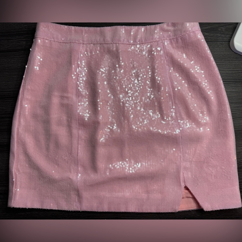 Francesca's Audrey Parks Tennie Sequin Mini Skirt Pink Party Glam